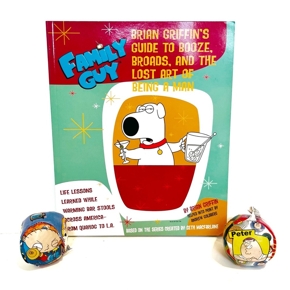 Family Guy Brian Griffins Guide to Booze and Broads Book Plus Hacky Sacks Balls